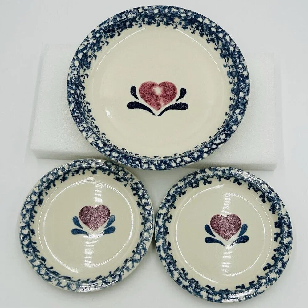 Culinary Arts Stoneware WELCOME HOME Dinner Plate and 2 Salad Plates Vintage